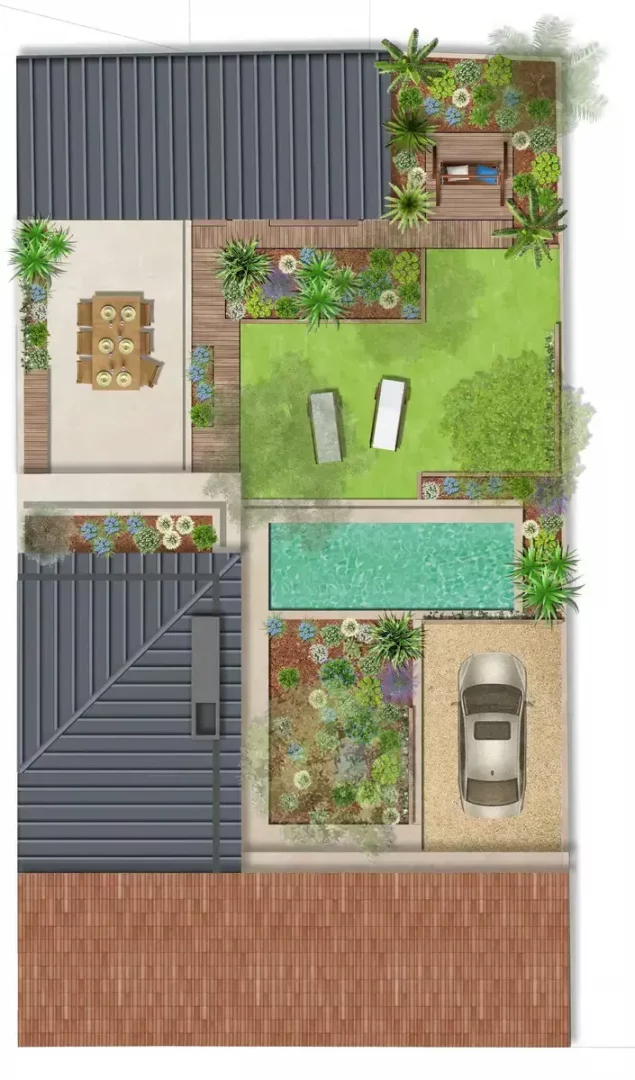 Plan amnagement jardin de ville